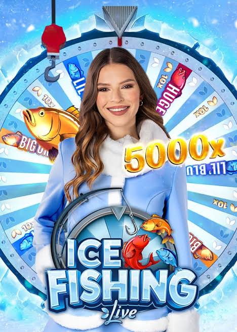 Promotional artwork depicting the Ice Fishing game show and its wheel